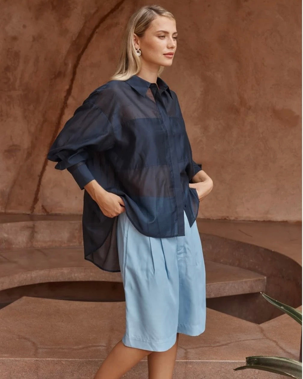 Val Oversized Shirt / Navy