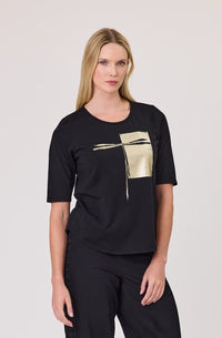 Essential Tee / Black Dragonfly Print