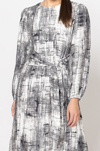 Sash Dress /Mono Pixel