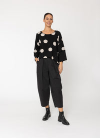 Riza Sweatshirt - Black Polka Dot