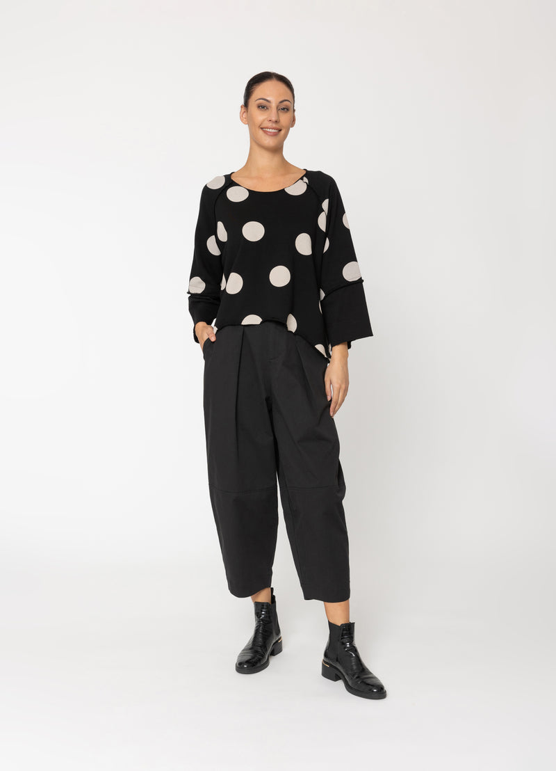Riza Sweatshirt - Black Polka Dot