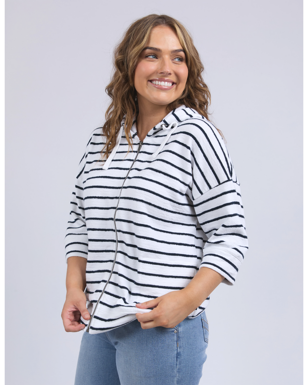 Beachy Zip Hoodie - Stripe