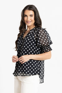 Honey Blouse / Black & White Spot