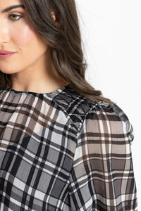 Honey Combe Blouse / Black Lurex Check
