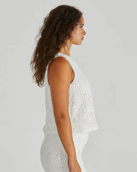 Kai Crochet Lace Tank / White