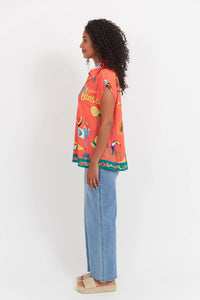 Cabana Sleeveless Shirt - Brasil Coral