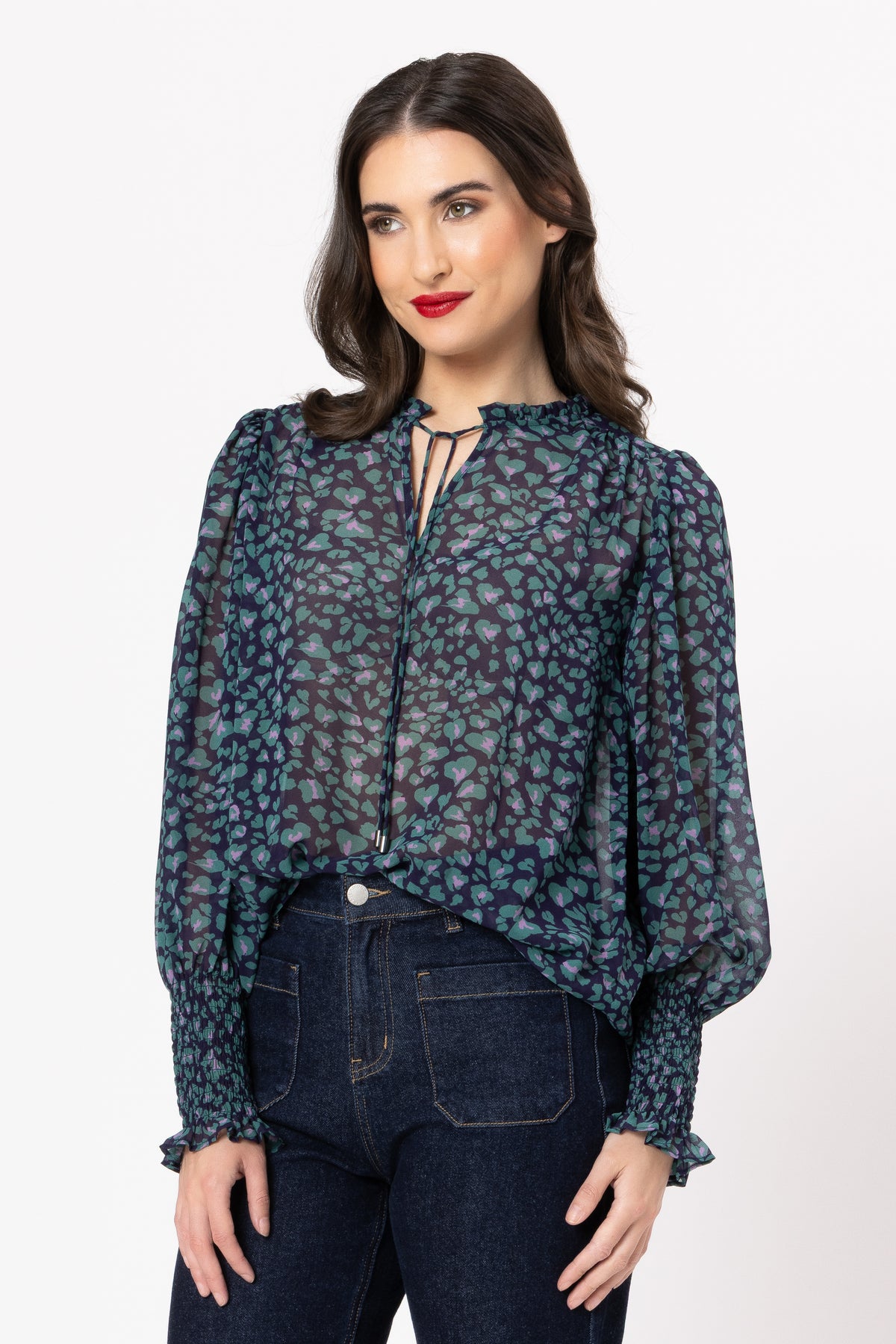 Byron Blouse / Navy Instinct