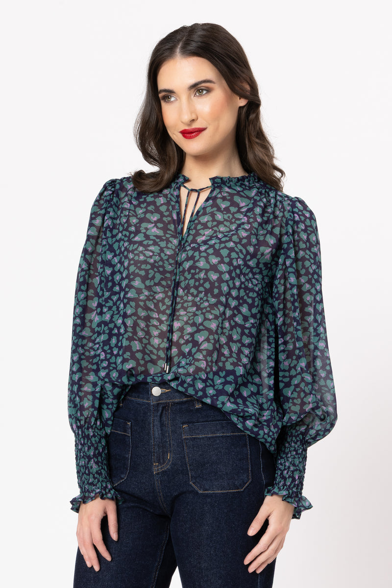 Byron Blouse / Navy Instinct