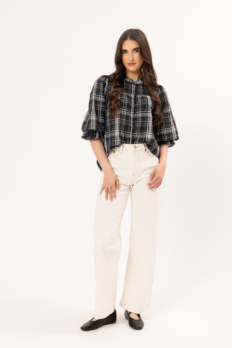 Celia Blouse - Blue Check