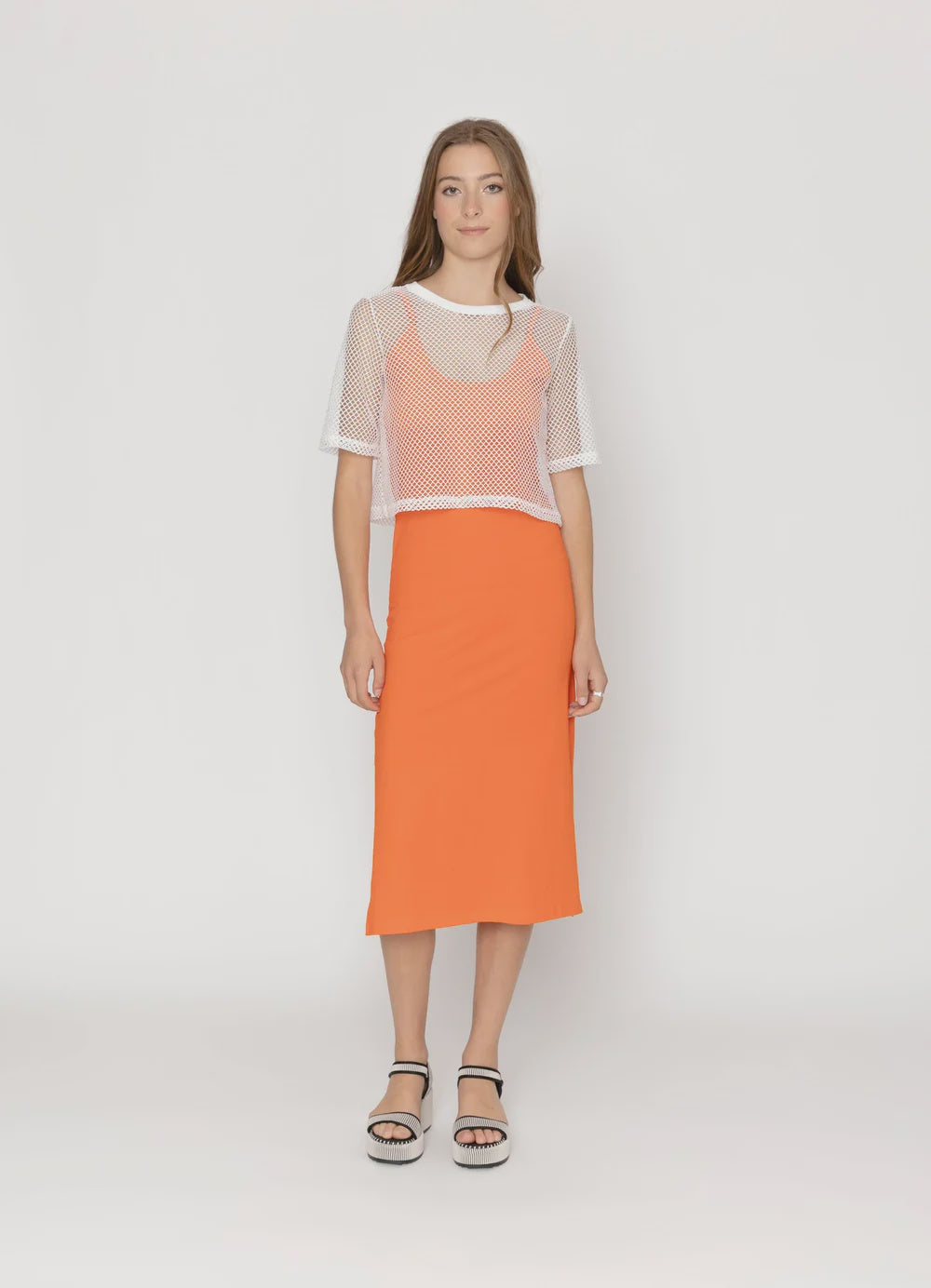 Arrow Mesh Top - White