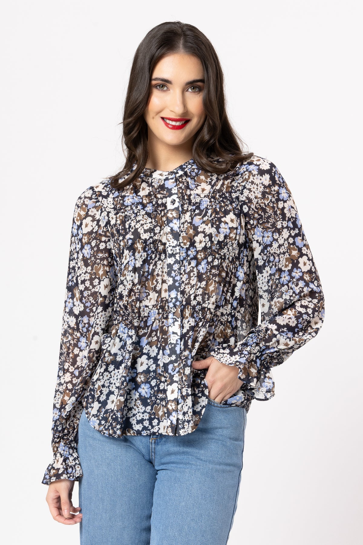 Bonita Long Sleeve Top / Woodland Blossom