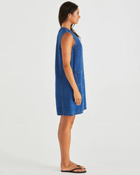 Sabine Denim Vest Dress / Mid Blue Wash
