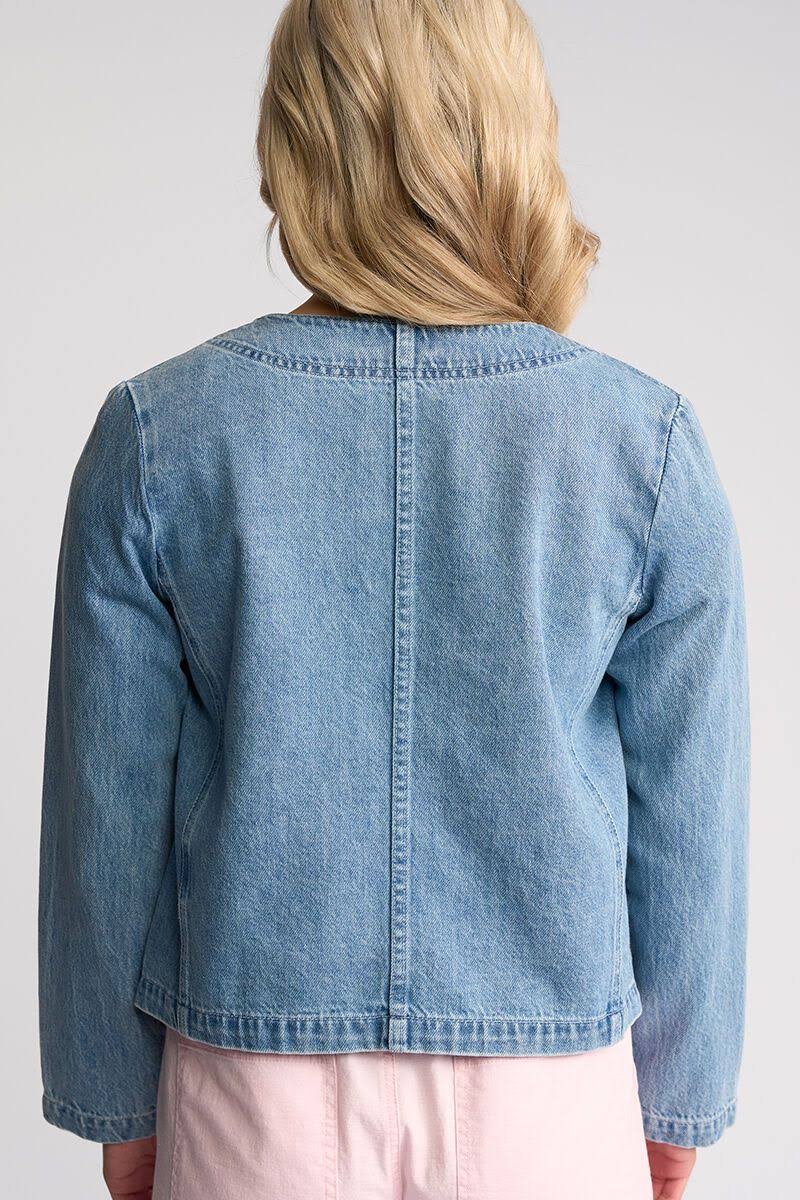 Cable Jacket / Light Wash Denim