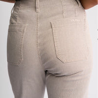 Daily Jean / Straight Leg Ankle Grazer / Ecru Stripe Denim