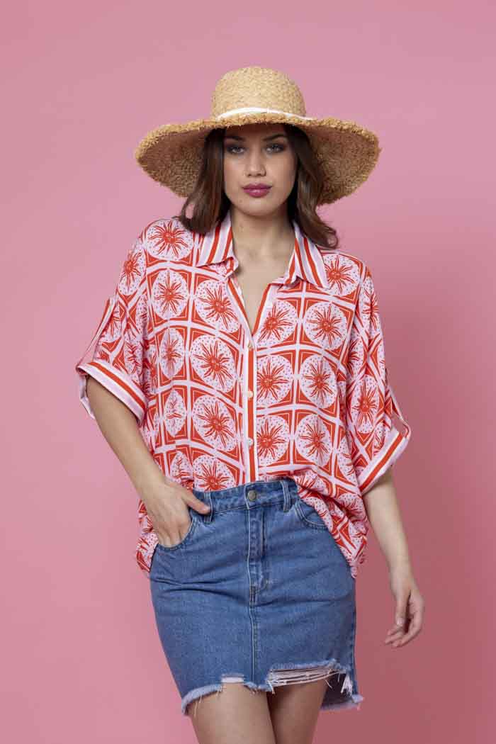 Tara Shirt - Red Print
