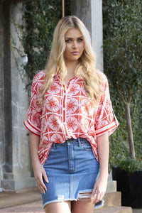 Tara Shirt - Red Print