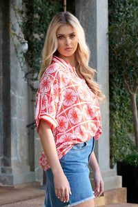 Tara Shirt - Red Print
