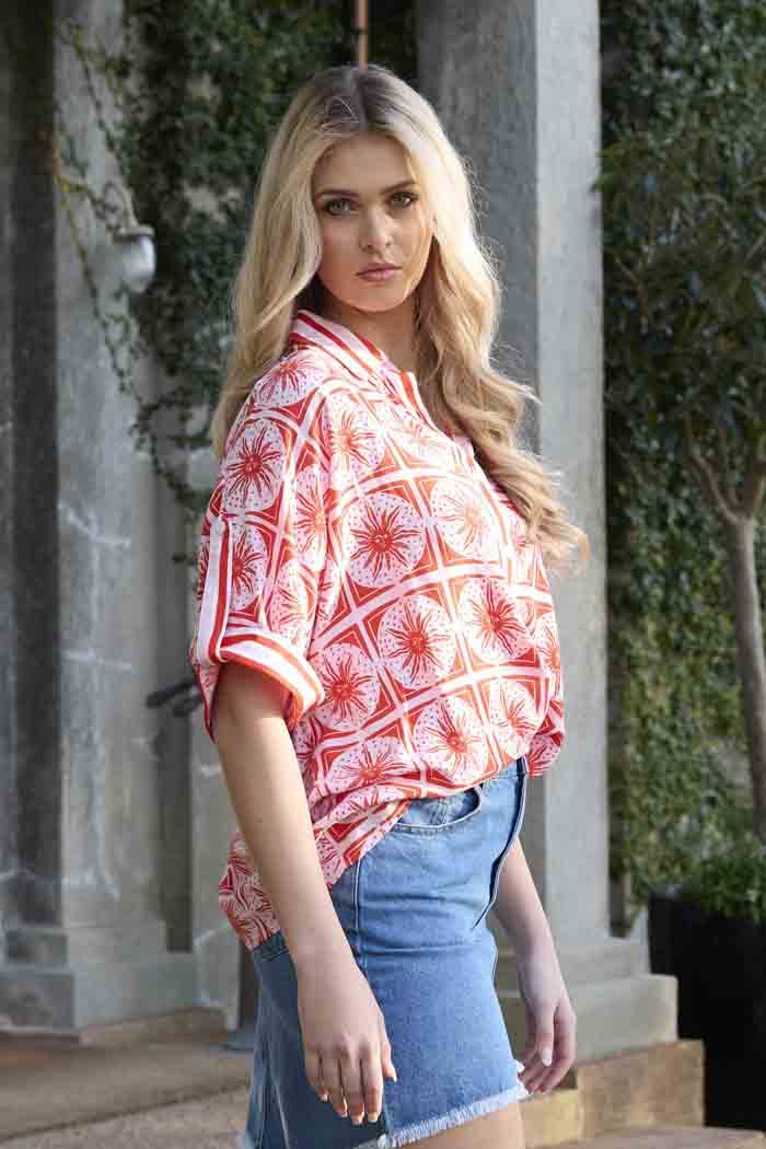 Tara Shirt - Red Print