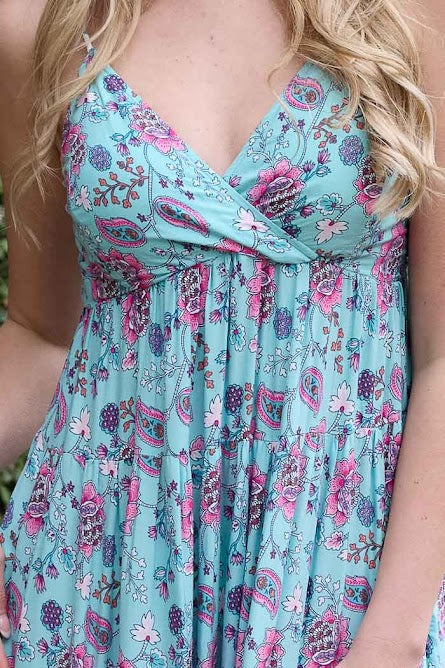 Coco Maxi Dress - Blue Boho