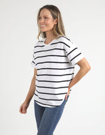 Halli S/S Tee - White/Navy Stripe