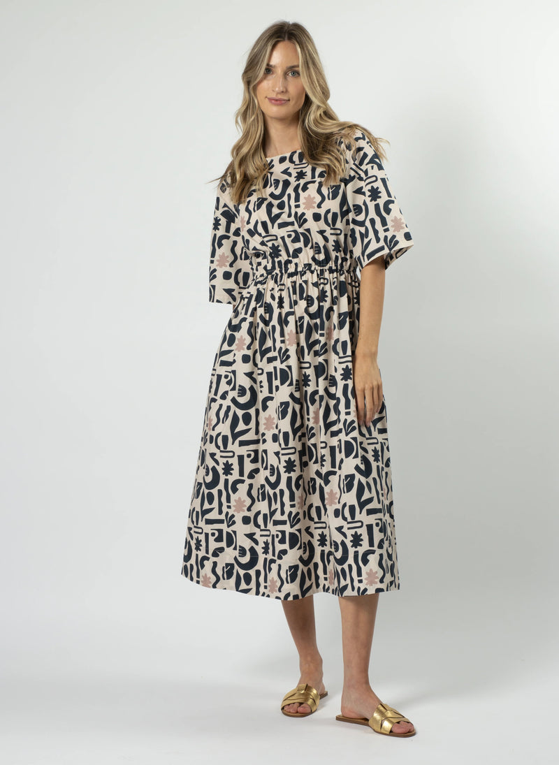 Carrie Dress - Navy Geo