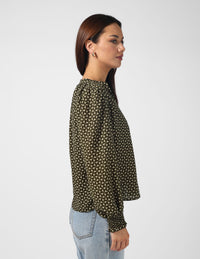 Cecily Blouse - Olive Mosaic