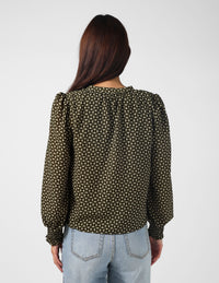 Cecily Blouse - Olive Mosaic
