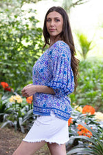 Chloe Top - Blue Boho