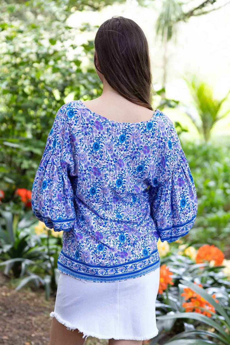 Chloe Top - Blue Boho