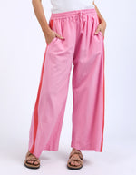 Frances Stripe Pant - Strawberry Pink