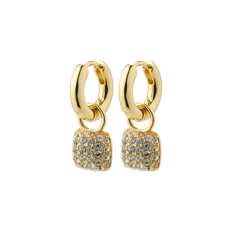 Cindy Recycled Crystal Hoop Earrings - Gold Plated