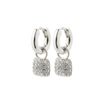Cindy Recycled Crystal Hoop Earrings - Silver Plated
