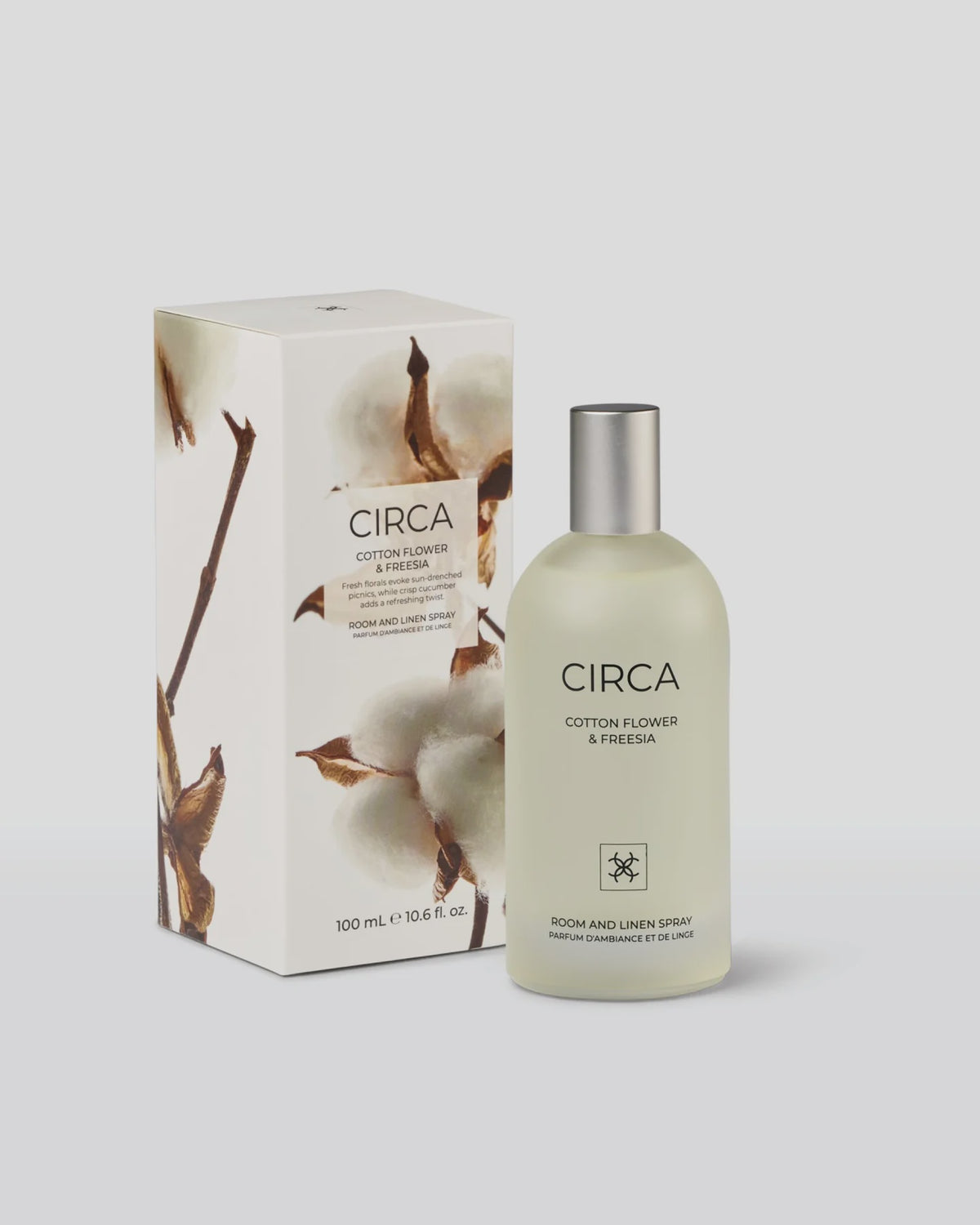 CIRCA 100ml Room & Linen Spray - COTTON FLOWER & 4 FREESIA
