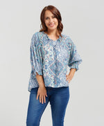 Claire Top - Mint Patio