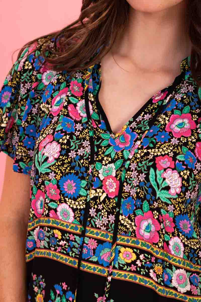 Clara Top - Black Boho