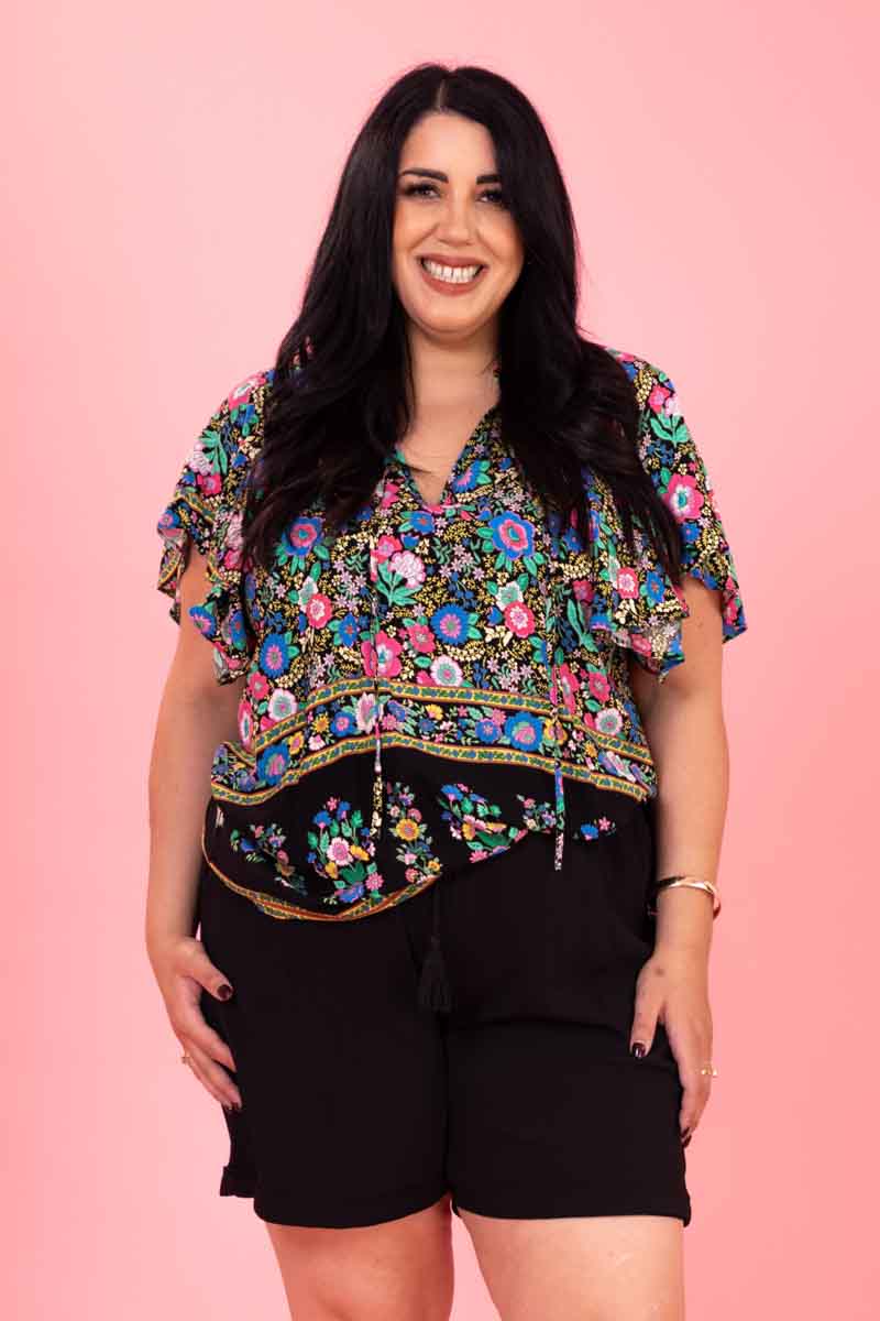 Clara Top - Black Boho