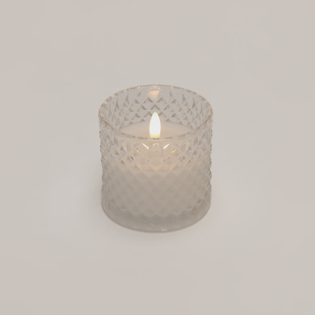 Clear Argle-cut Glass Led Candle