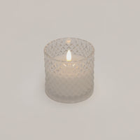 Clear Argle-cut Glass Led Candle