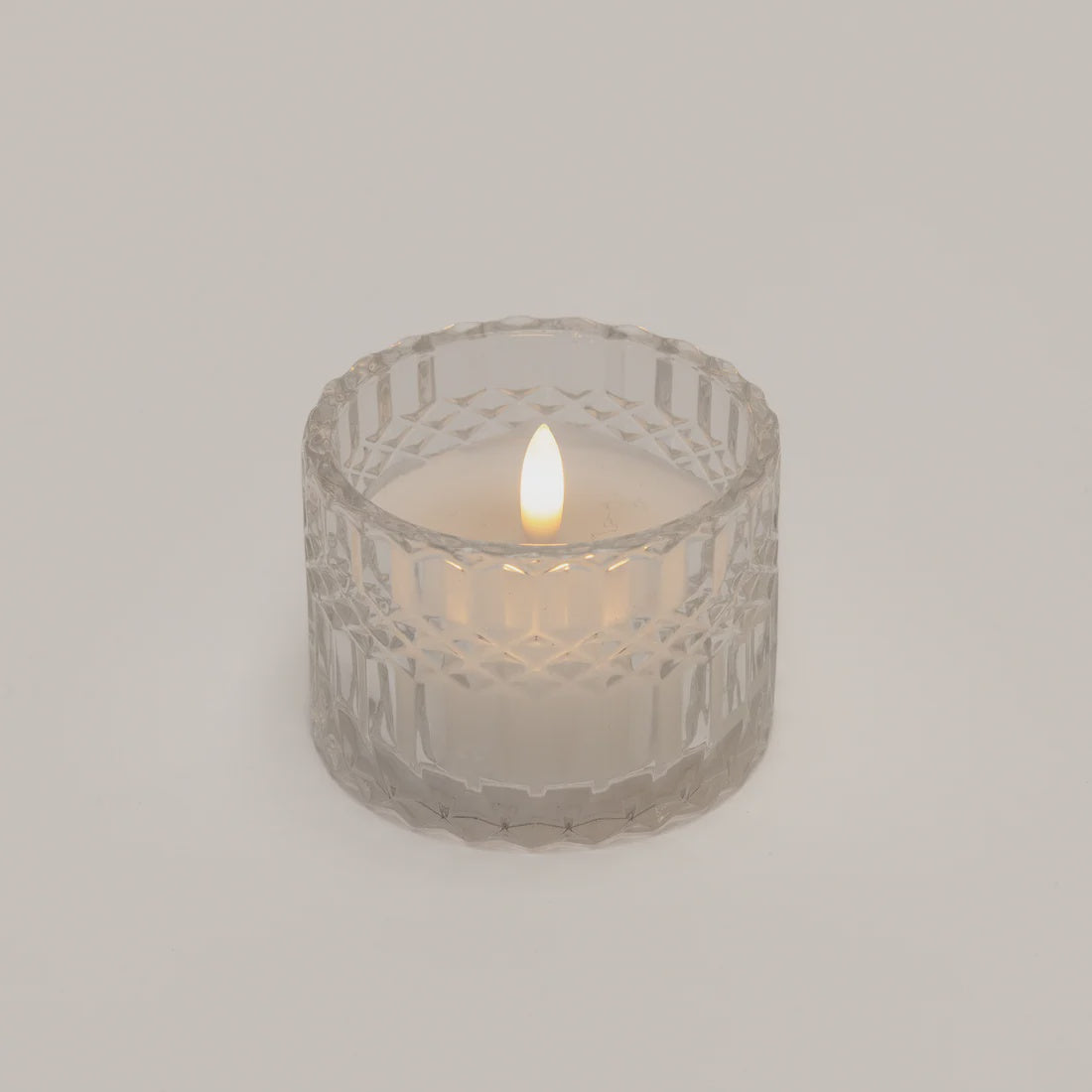 Clear Deco-cut Glass LED candle