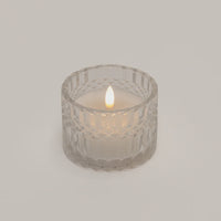 Clear Deco-cut Glass LED candle