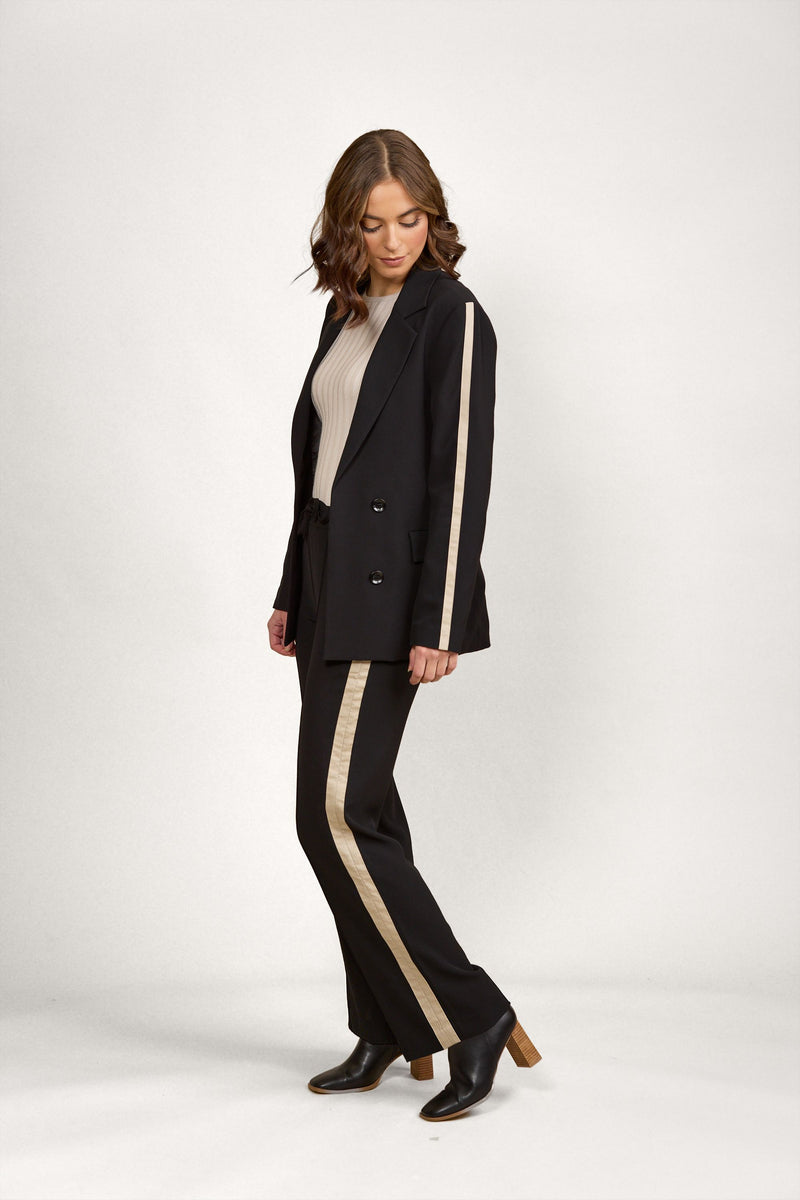 Clementine Blazer - Black/Oat