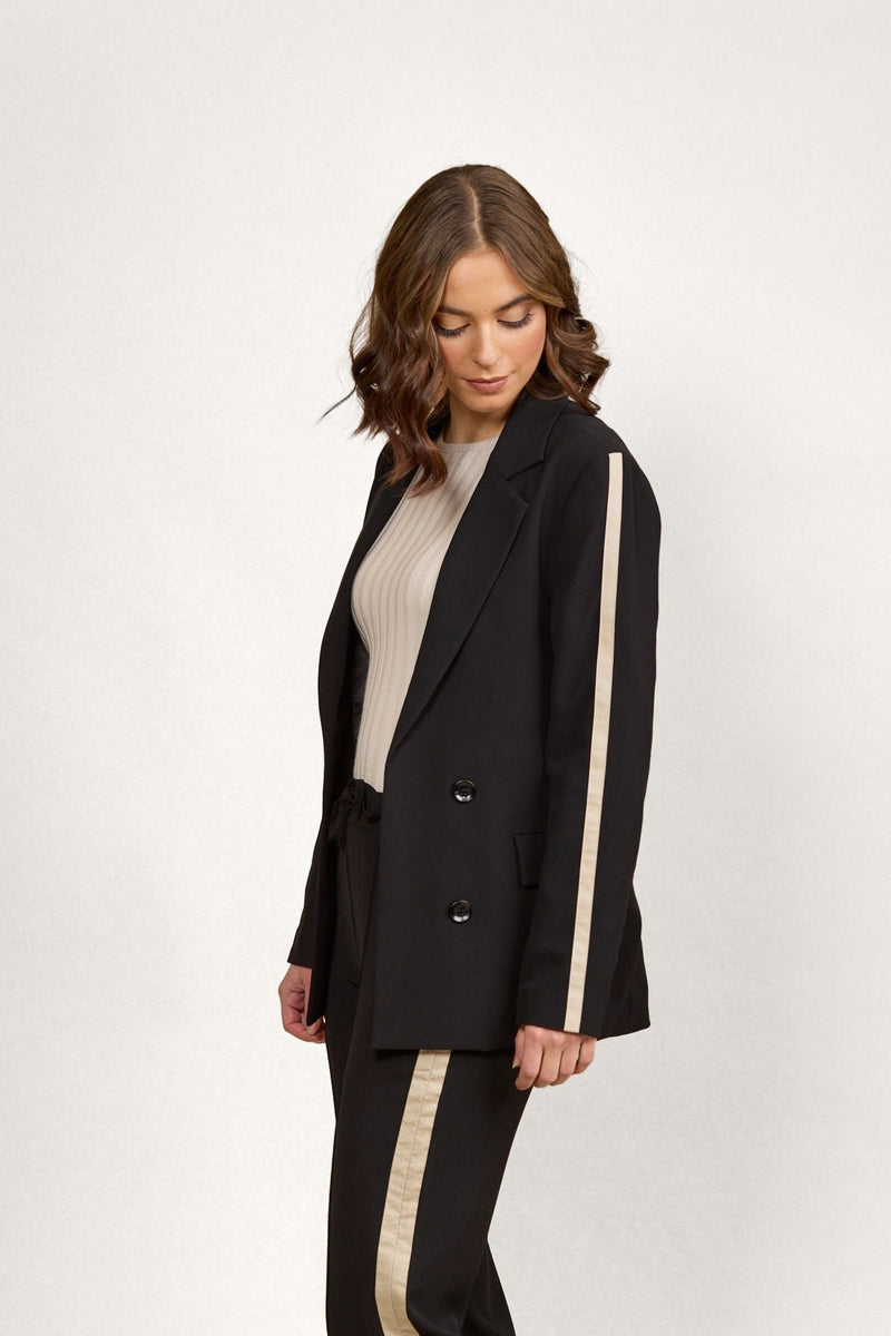 Clementine Blazer - Black/Oat