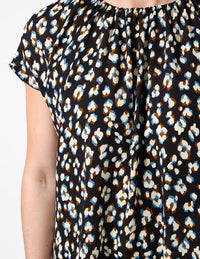 Clio Blouse - Navy Leopard