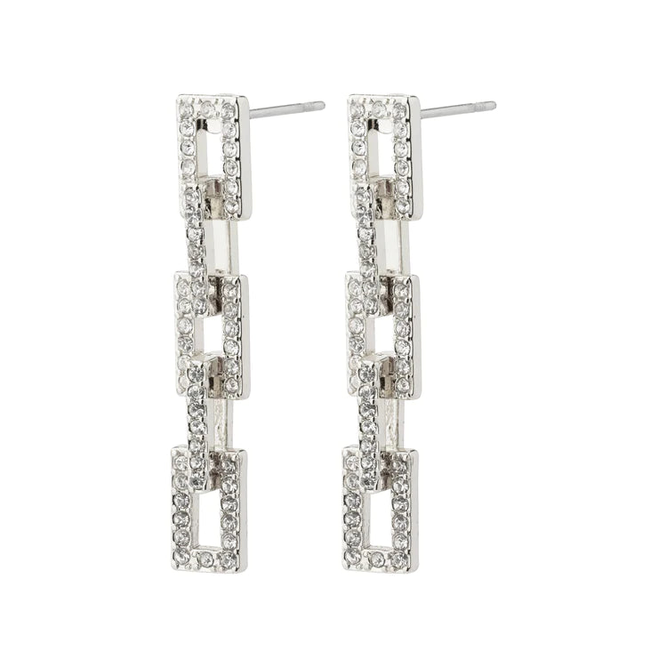 Coby Recycled Crystal Earrings - Silver Plated