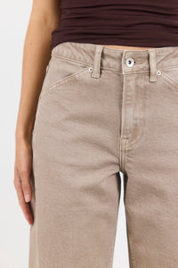 Idolise Taupe Stretch Soft Barrel Jeans