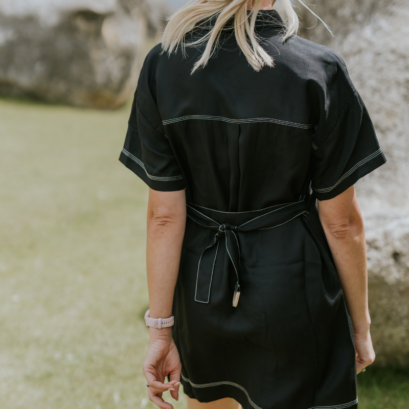 Cora Shirt Dress - Black