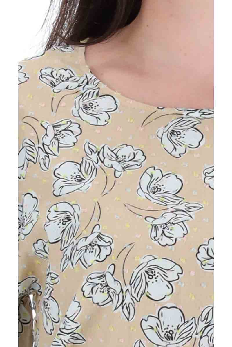 Cori Top Beige Floral