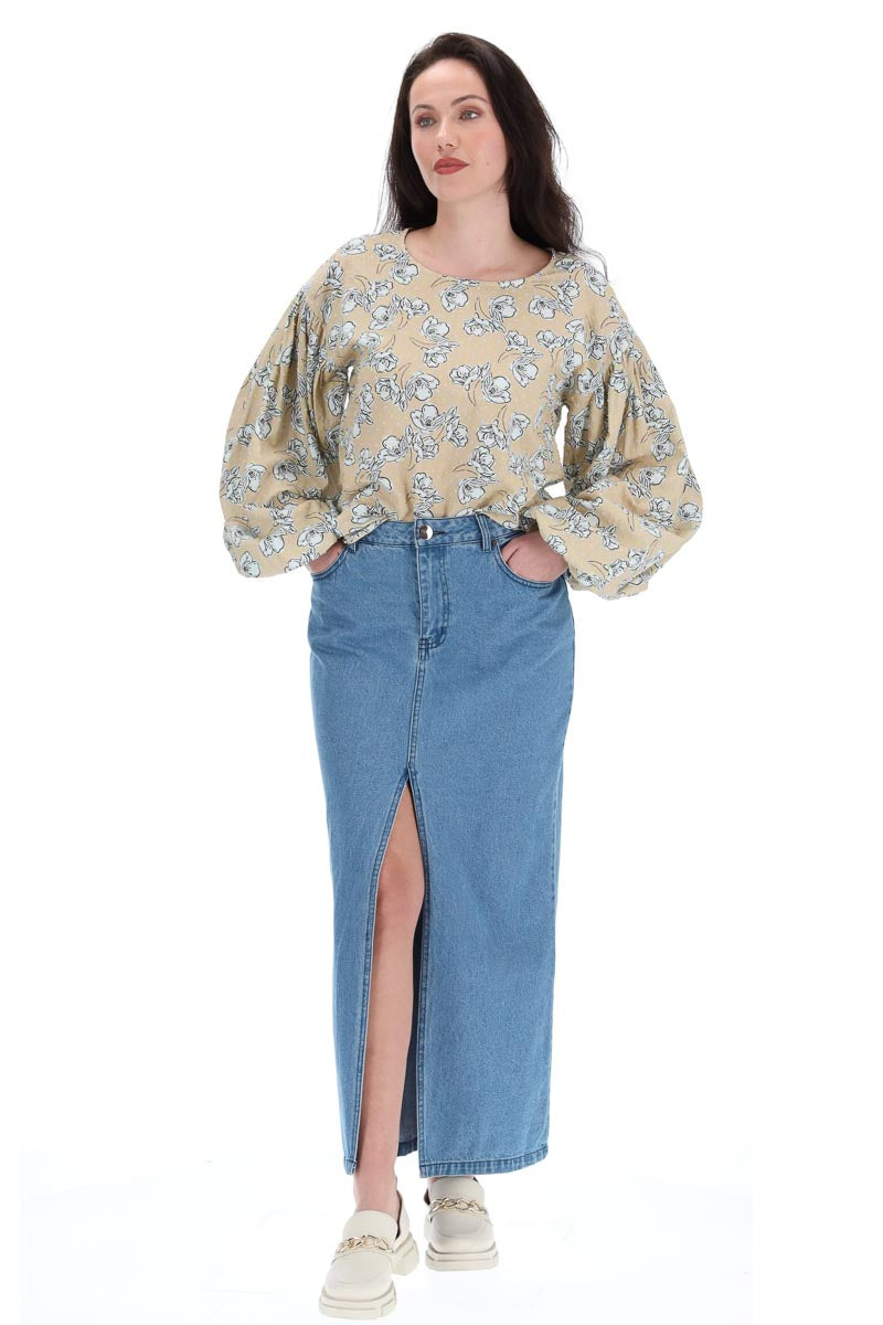 Cori Top Beige Floral