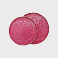 Cotton Tray Set of 2 Aztec - Pink