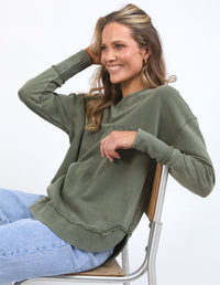 Washed Simplified Crew - Khaki